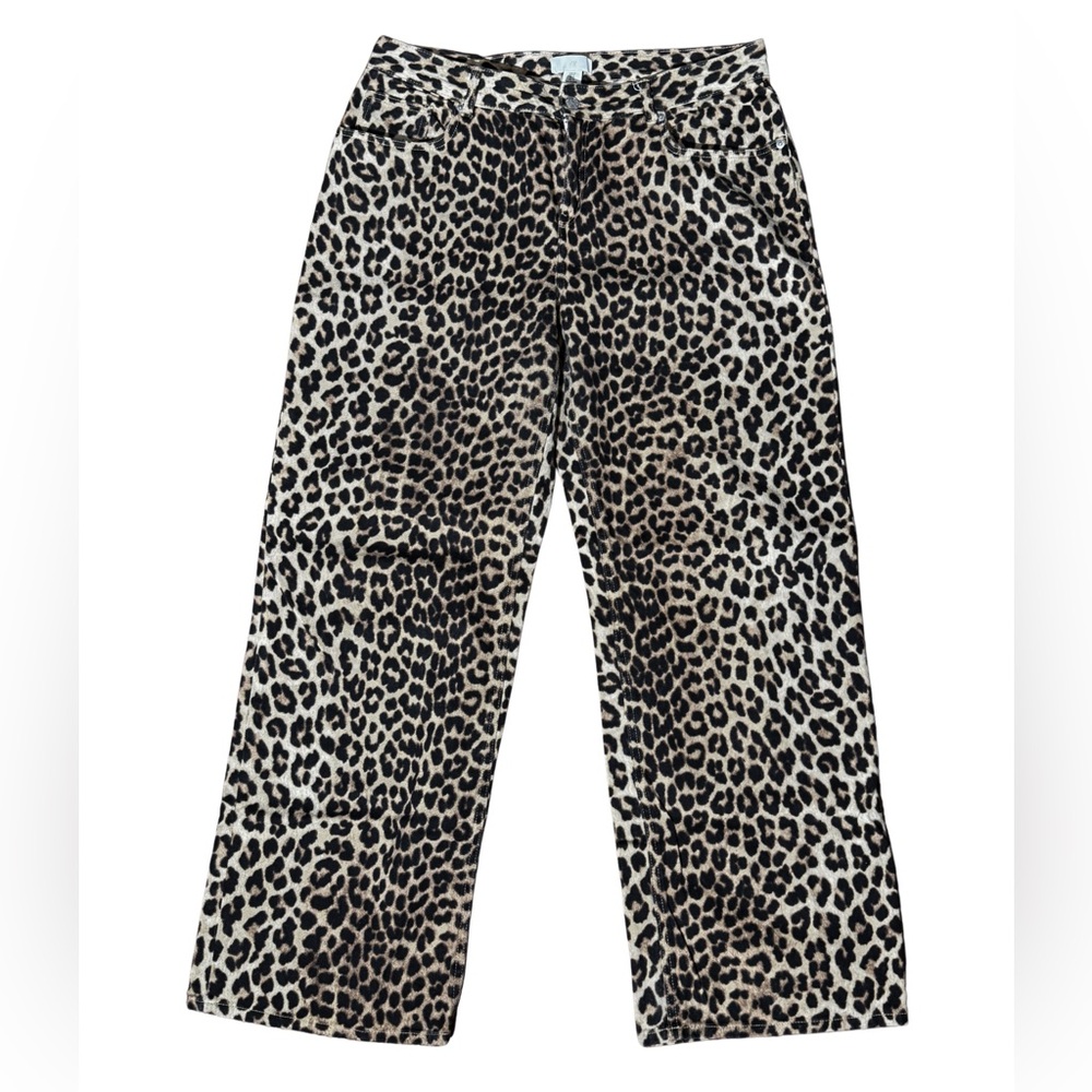 Leopard Print Womens Wide Leg Jeans